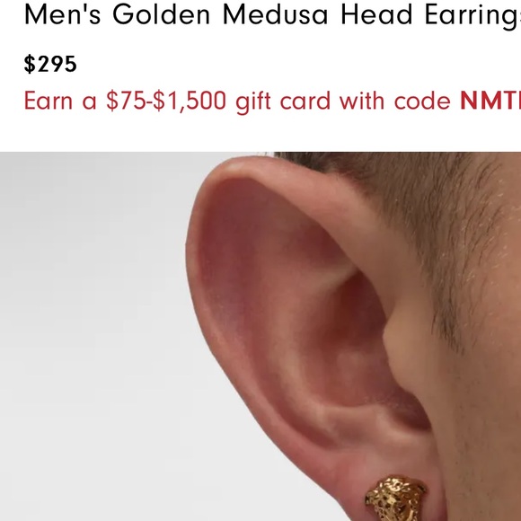 Men’s Versace gold Medusa head earring - Picture 2 of 2
